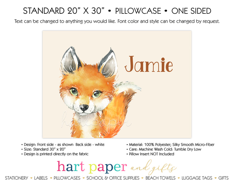 Fox Personalized Pillowcase Pillowcases - Everything Nice