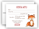 Fox Thank You Cards Note Card Stationery •  Fill In the Blank Stationery Thank You Cards - Everything Nice