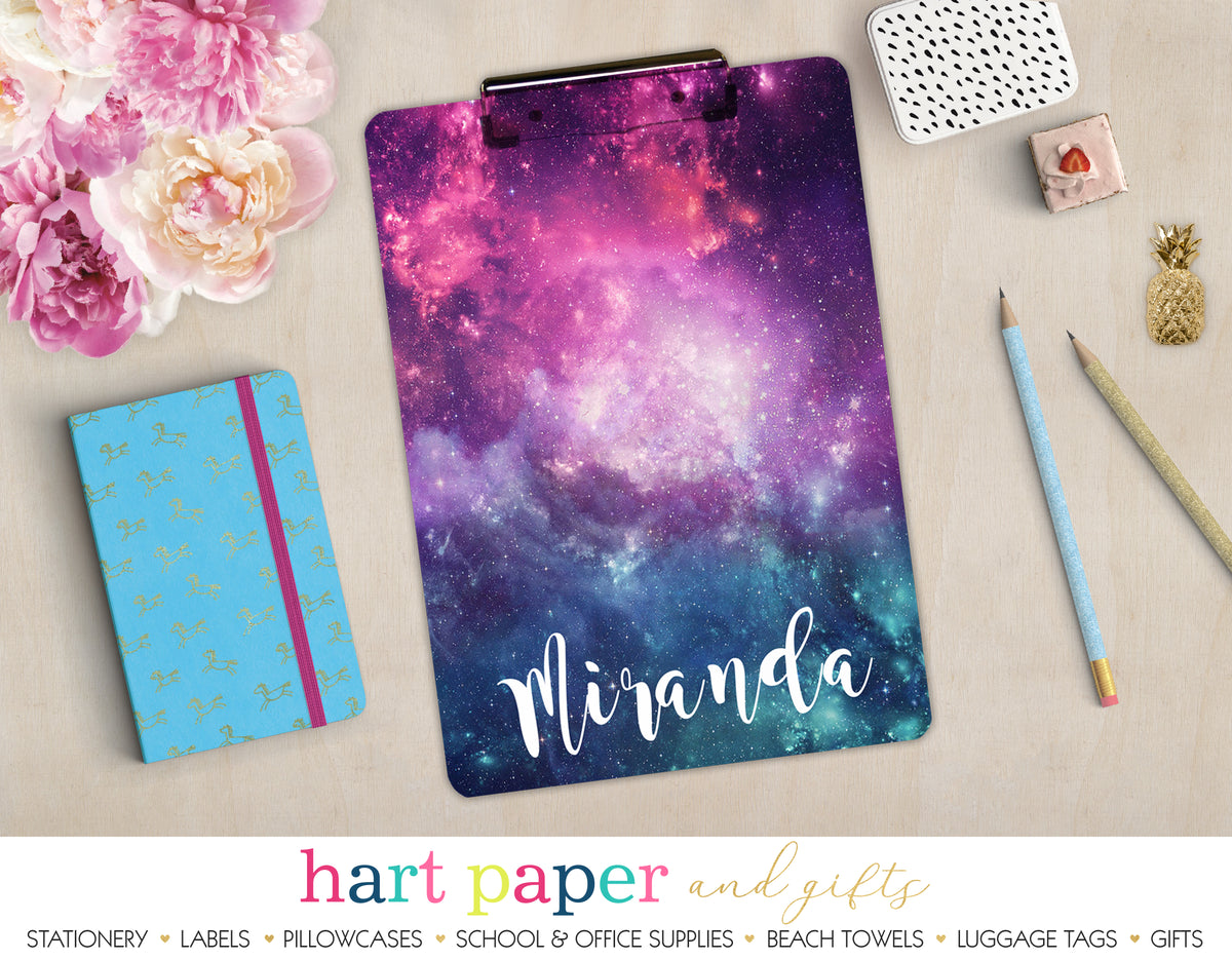 Space Galaxy Stars Sky Personalized Clipboard School & Office Supplies - Everything Nice