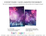 Galaxy Stars Sky Space Personalized 2-Pocket Folder School & Office Supplies - Everything Nice