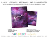 Galaxy Stars Space Personalized Notebook or Sketchbook School & Office Supplies - Everything Nice
