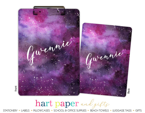 Space Galaxy Stars Sky Personalized Clipboard School & Office Supplies - Everything Nice