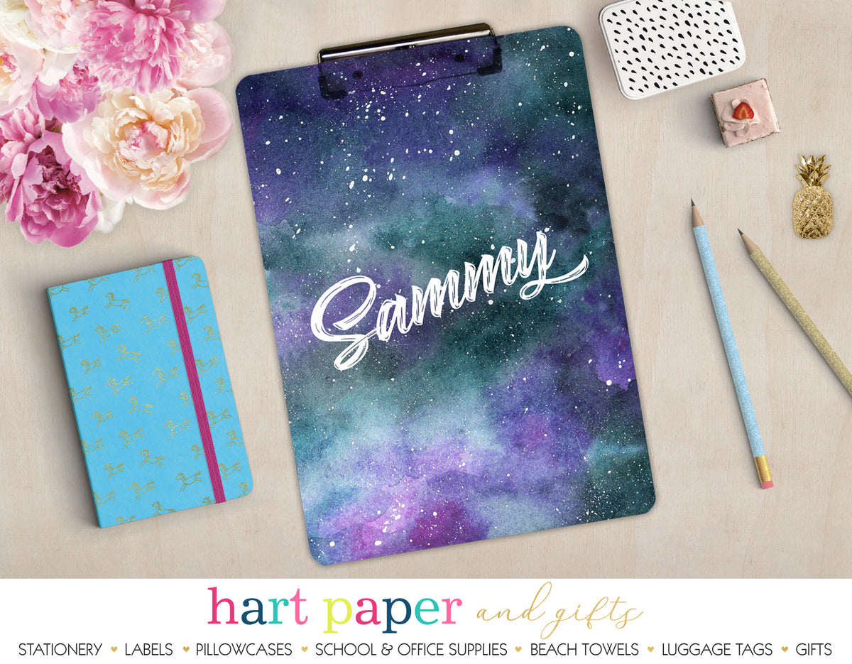 Space Galaxy Stars Sky Personalized Clipboard School & Office Supplies - Everything Nice