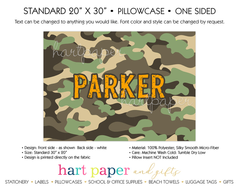 Camo Camouflage Personalized Pillowcase Pillowcases - Everything Nice