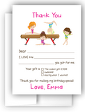 Gymnastics Thank You Cards Note Card Stationery •  Fill In the Blank Stationery Thank You Cards - Everything Nice