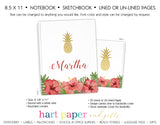 Pineapple Personalized Notebook or Sketchbook School & Office Supplies - Everything Nice