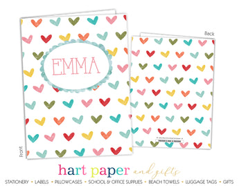 Rainbow Hearts b Personalized 2-Pocket Folder School & Office Supplies - Everything Nice