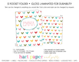 Rainbow Hearts b Personalized 2-Pocket Folder School & Office Supplies - Everything Nice