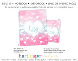 Teal & Pink Hearts Personalized Notebook or Sketchbook School & Office Supplies - Everything Nice