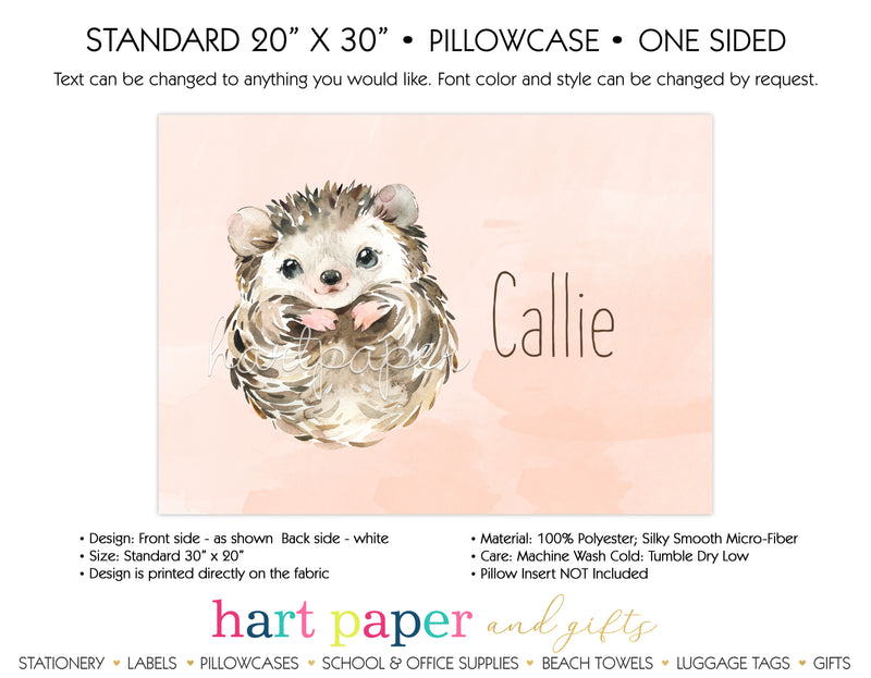 Hedgehog Personalized Pillowcase Pillowcases - Everything Nice