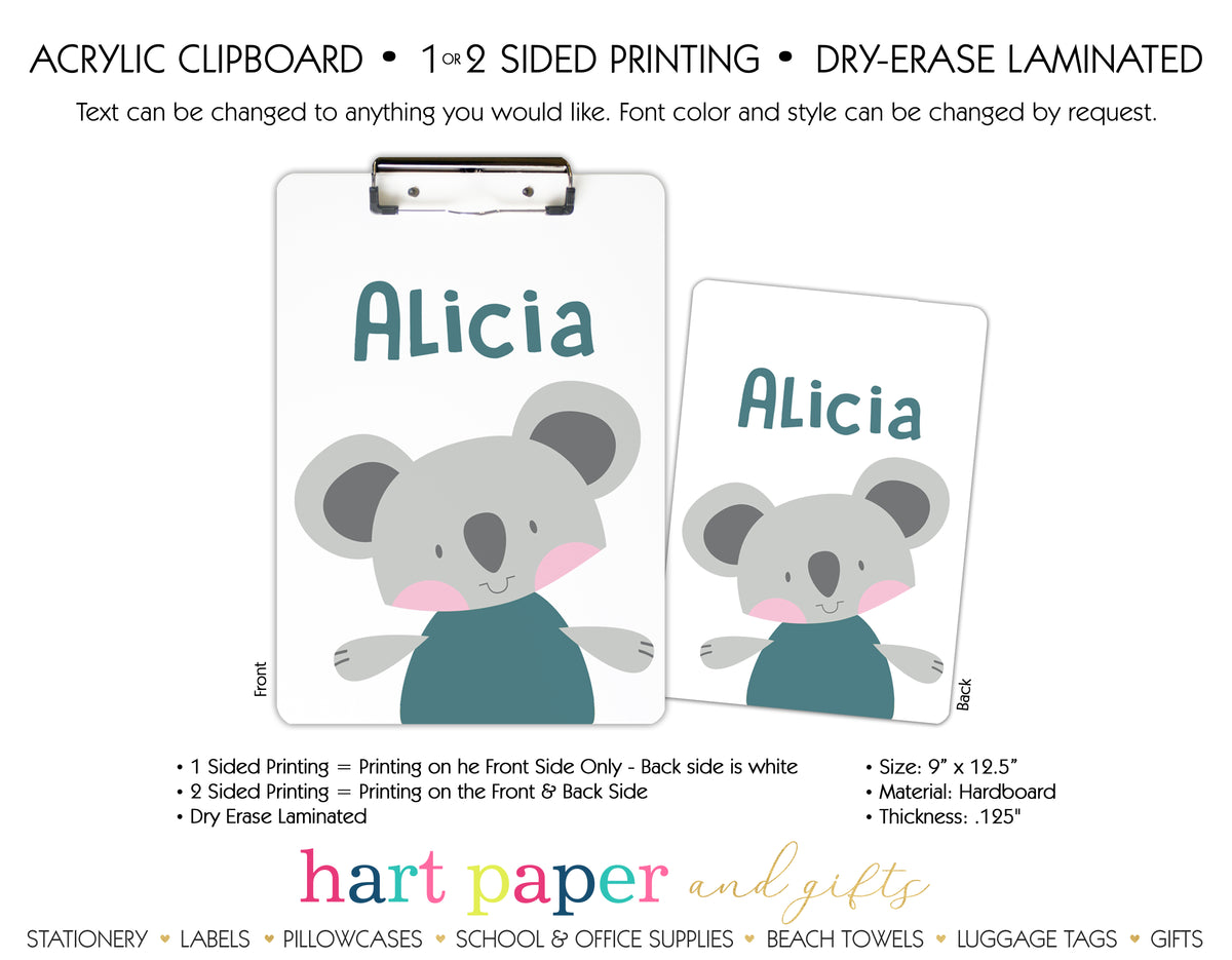 Koala Bear Personalized Clipboard School & Office Supplies - Everything Nice