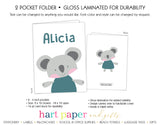 Koala Bear Personalized 2-Pocket Folder School & Office Supplies - Everything Nice