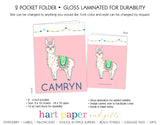 Llama Alpaca Personalized 2-Pocket Folder School & Office Supplies - Everything Nice
