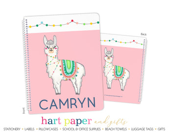 Rainbow Llama Personalized Notebook or Sketchbook School & Office Supplies - Everything Nice