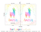 Llama Alpaca Rainbow Llamacorn Unicorn Personalized 2-Pocket Folder School & Office Supplies - Everything Nice