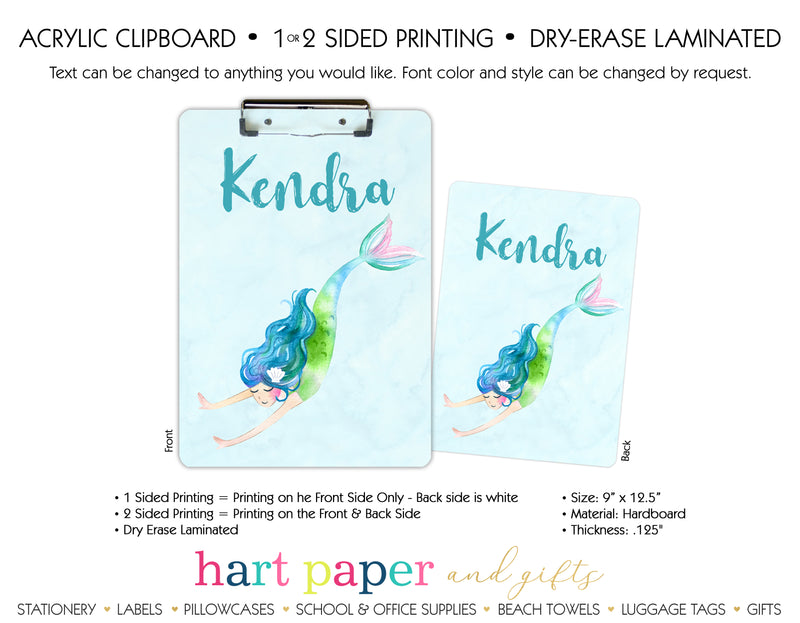 Mermaid b Personalized Clipboard School & Office Supplies - Everything Nice