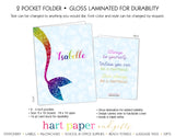 Rainbow Mermaid Tail Personalized 2-Pocket Folder School & Office Supplies - Everything Nice