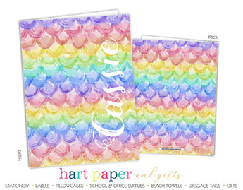 Mermaid Scales Rainbow Personalized 2-Pocket Folder School & Office Supplies - Everything Nice
