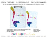 Rainbow Mermaid Tail c Personalized Clipboard School & Office Supplies - Everything Nice