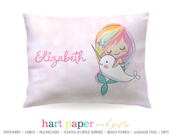Rainbow Mermaid Narwhal Personalized Pillowcase Pillowcases - Everything Nice