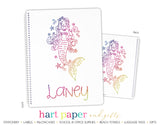 Rainbow Mermaid Personalized Notebook or Sketchbook School & Office Supplies - Everything Nice