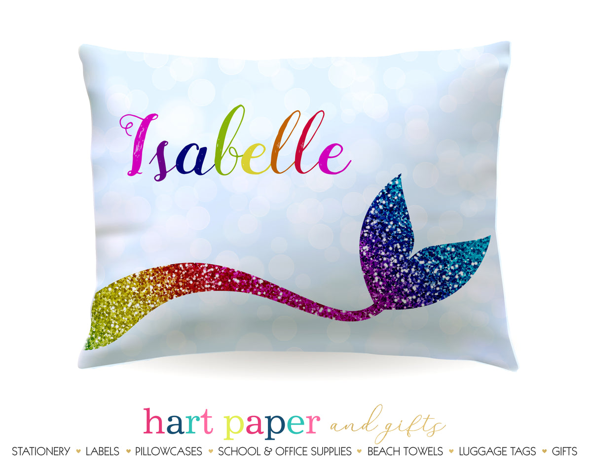 Rainbow Mermaid Tail Personalized Pillowcase Pillowcases - Everything Nice