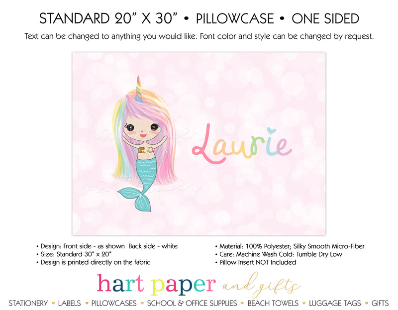 Rainbow Mermaid Personalized Pillowcase Pillowcases - Everything Nice