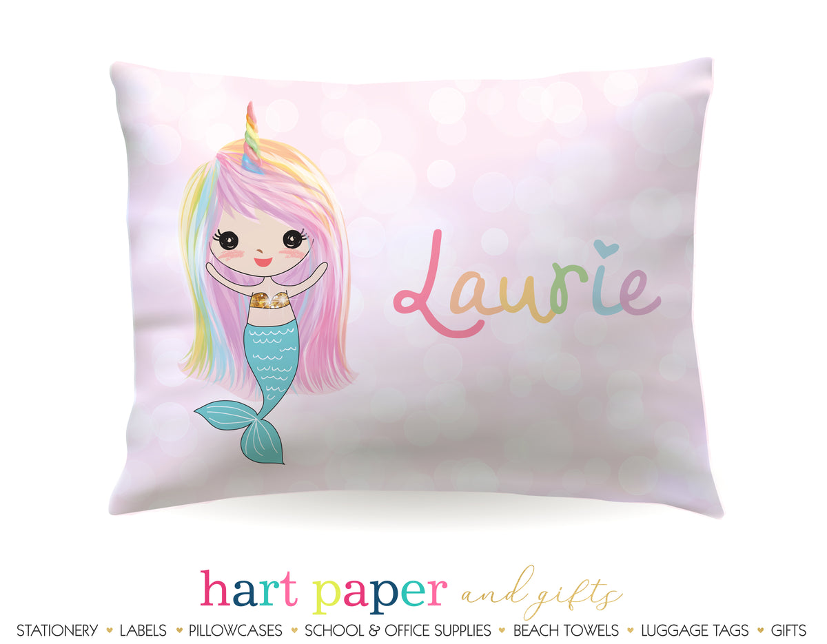 Rainbow Mermaid Personalized Pillowcase Pillowcases - Everything Nice
