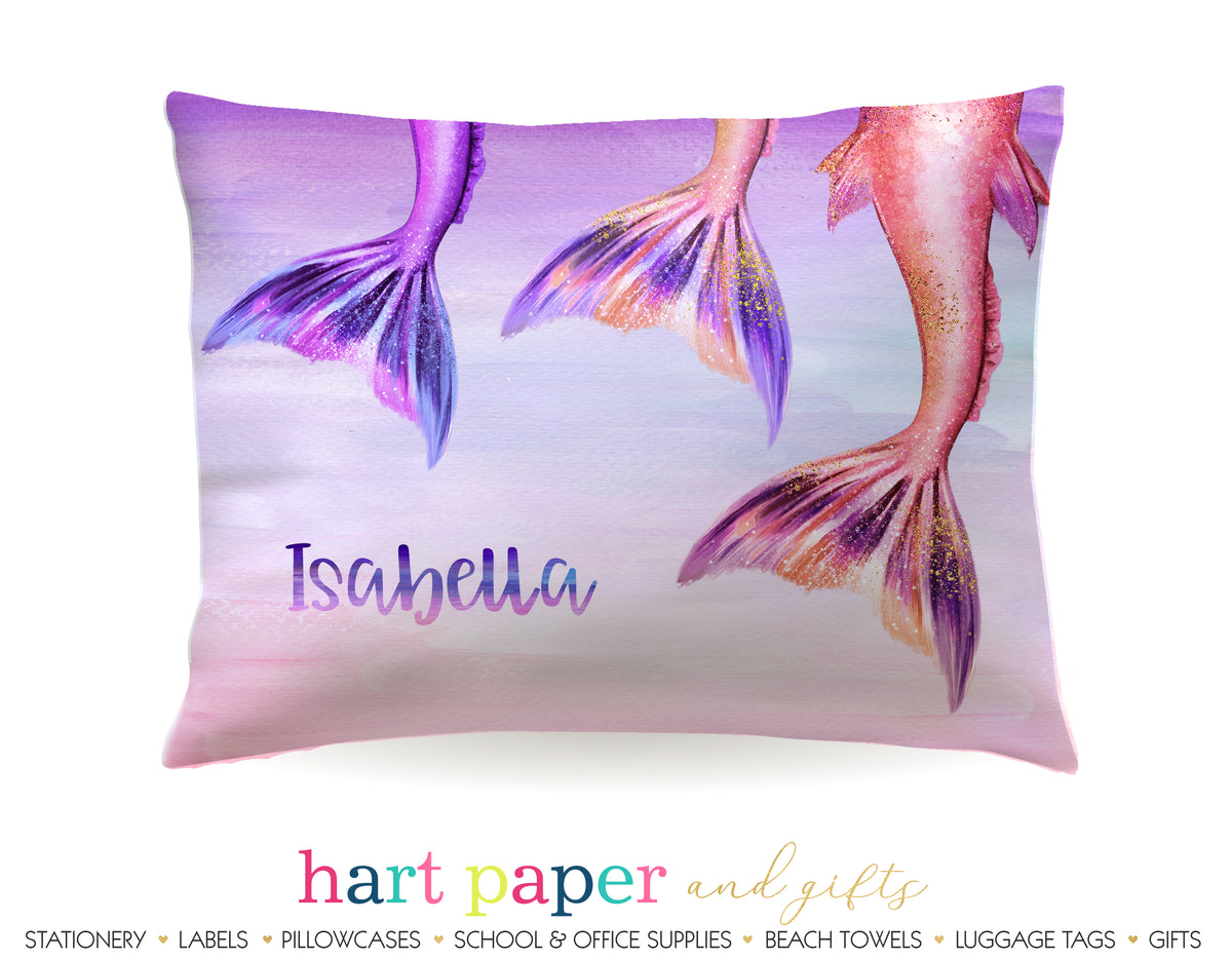 Rainbow Mermaid Tail Personalized Pillowcase Pillowcases - Everything Nice