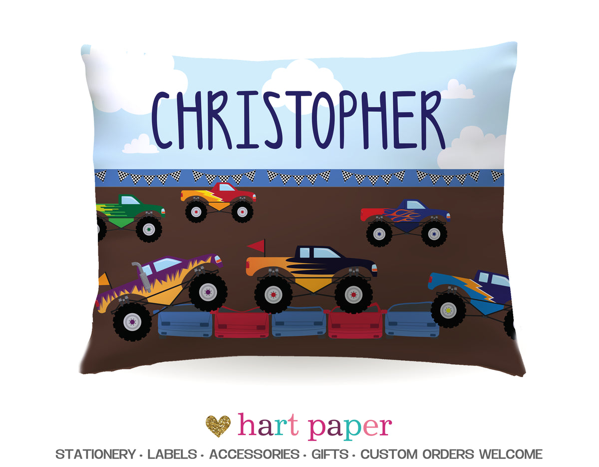 Monster Truck Personalized Pillowcase Pillowcases - Everything Nice