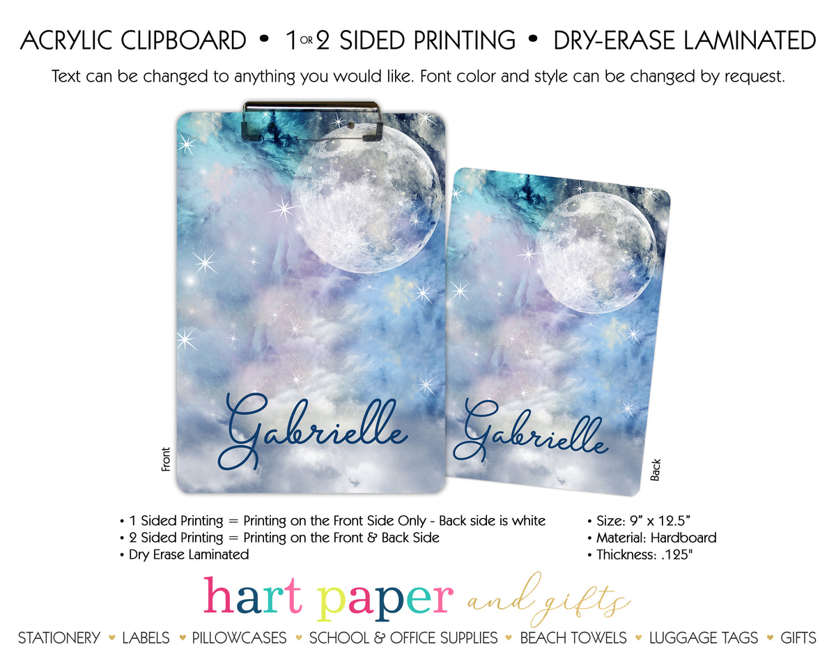 Stars Moon Personalized Clipboard School & Office Supplies - Everything Nice