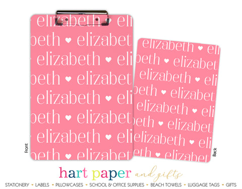 Name Hearts Personalized Clipboard School & Office Supplies - Everything Nice