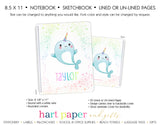 Narwhal Personalized Notebook or Sketchbook School & Office Supplies - Everything Nice