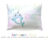 Narwhal Rainbow Personalized Pillowcase Pillowcases - Everything Nice