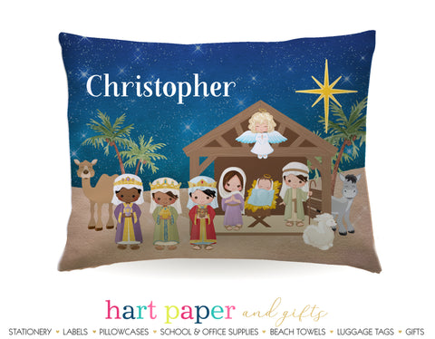 Nativity Scene Personalized Pillowcase Pillowcases - Everything Nice