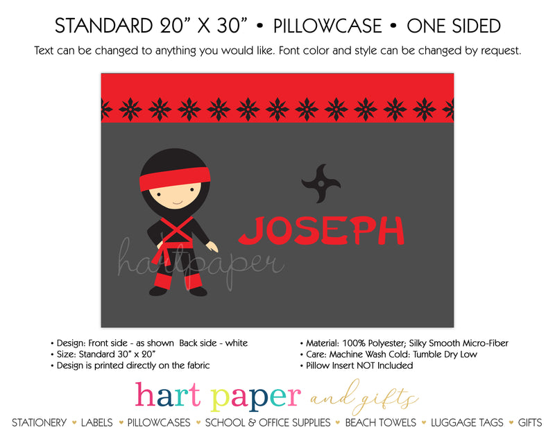 Ninja Karate Boys Personalized Pillowcase Pillowcases - Everything Nice