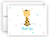 Polka Dot Giraffe Thank You Cards Note Card Stationery •  Flat or Folded Stationery Thank You Cards - Everything Nice