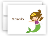 Mermaid g Thank You Cards Note Card Stationery •  Flat or Folded Stationery Thank You Cards - Everything Nice