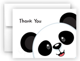 Panda Bear d Printed Thank You Cards • Folded Flat Note Card Stationery Stationery Thank You Cards - Everything Nice