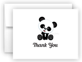 Panda Bear e Printed Thank You Cards • Folded Flat Note Card Stationery Stationery Thank You Cards - Everything Nice