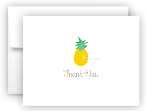 Pineapple II Thank You Cards Note Card Stationery •  Flat or Folded Stationery Thank You Cards - Everything Nice