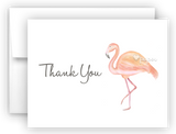 Pink Flamingo III Thank You Cards Note Card Stationery •  Flat or Folded Stationery Thank You Cards - Everything Nice
