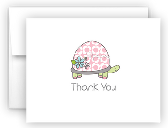Pink Turtle Thank You Cards Note Card Stationery •  Flat or Folded Stationery Thank You Cards - Everything Nice