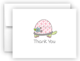 Pink Turtle Thank You Cards Note Card Stationery •  Flat or Folded Stationery Thank You Cards - Everything Nice