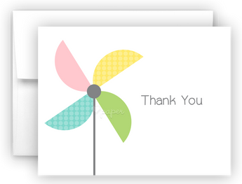 Pinwheel Thank You Cards Note Card Stationery •  Flat or Folded Stationery Thank You Cards - Everything Nice