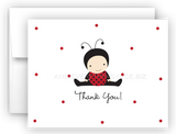 Baby Ladybug Lady Bug Printed Thank You Cards • Folded Flat Note Card Stationery Stationery Thank You Cards - Everything Nice