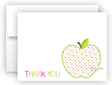 Polka Dot Apple Thank You Cards Note Card Stationery •  Flat or Folded Stationery Thank You Cards - Everything Nice