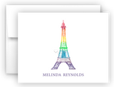 Rainbow Eiffel Tower Thank You Cards Note Card Stationery •  Flat or Folded Stationery Thank You Cards - Everything Nice
