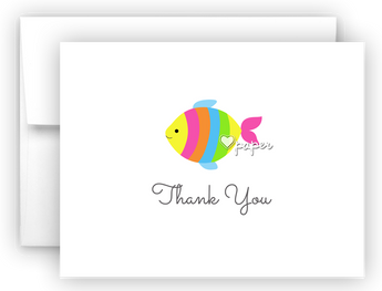 Rainbow Fish Thank You Cards Note Card Stationery •  Flat or Folded Stationery Thank You Cards - Everything Nice