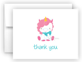 Unicorn Thank You Cards Note Card Stationery •  Flat or Folded Stationery Thank You Cards - Everything Nice